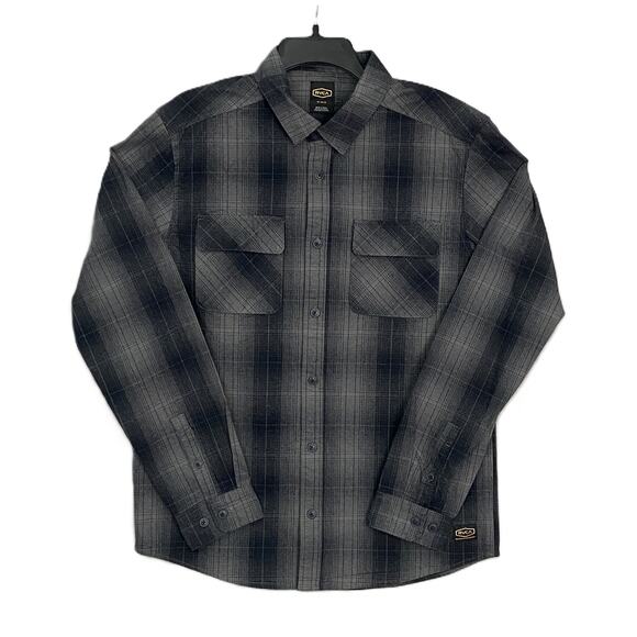 RVCA Recession Collection Men's Medium Flannel Shirt Gray Check NEW - Picture 1 of 11